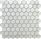 Apollo Tile (Sample) Glacier Pearl White 4-in x 4-in Polished Glass Honeycomb Mosaic Floor and Wall Tile