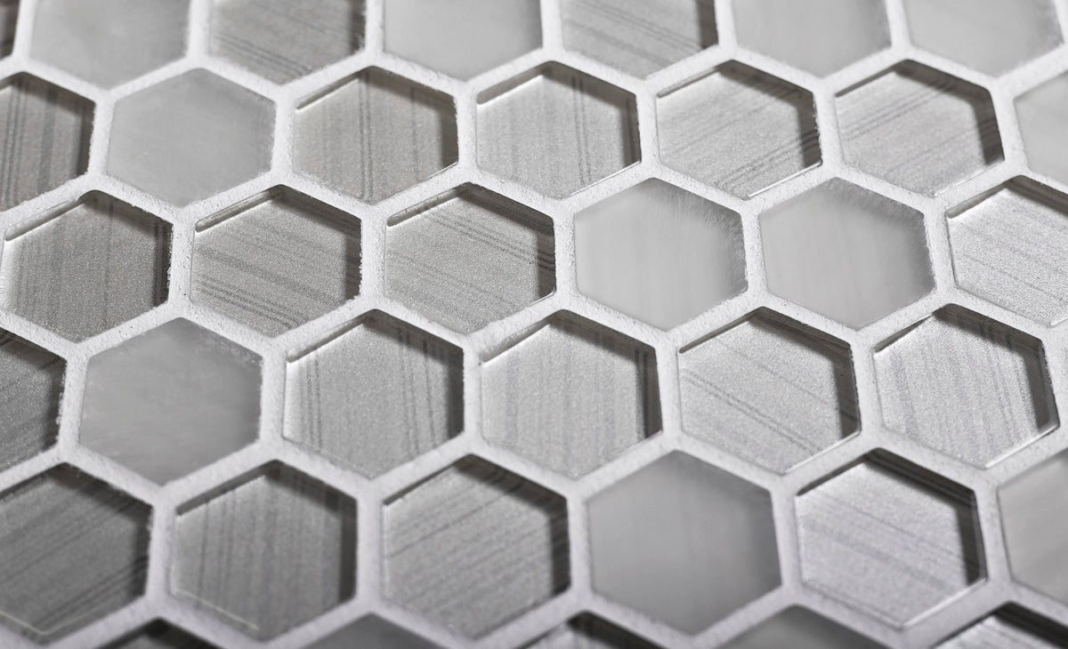 Apollo Tile (Sample) Glacier Pearl White 4-in x 4-in Polished Glass Honeycomb Mosaic Floor and Wall Tile
