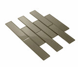 Apollo Tile (Sample) Cosmos Stone Gray 4-in x 4-in Glossy Marble Brick Mosaic Wall Tile