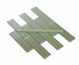 Apollo Tile (Sample) Cosmos Blue 4-in x 4-in Glossy Glass Brick Mosaic Wall Tile
