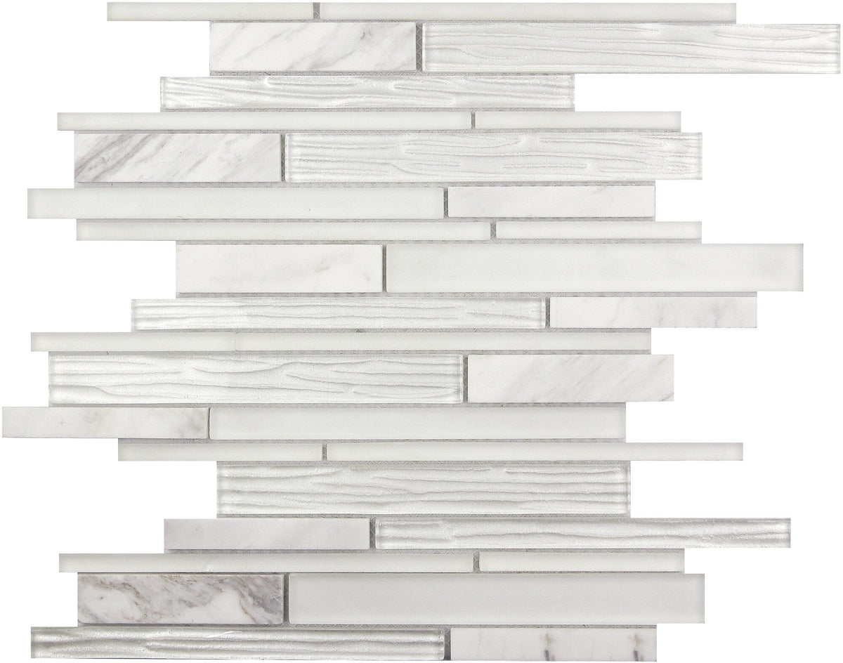 Apollo Tile (Sample) White 4-in x 4-in Honed Marble Linear Mosaic Floor and Wall Tile
