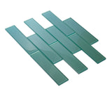 Apollo Tile (Sample) Cosmos Turkish Blue 4-in x 4-in Glossy Glass Brick Mosaic Wall Tile