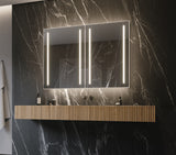 PARIS MIRROR Stella Cabinet 48-in x 36-in Lighted LED Surface Mount 6000K Mirrored Soft Close Medicine Cabinet