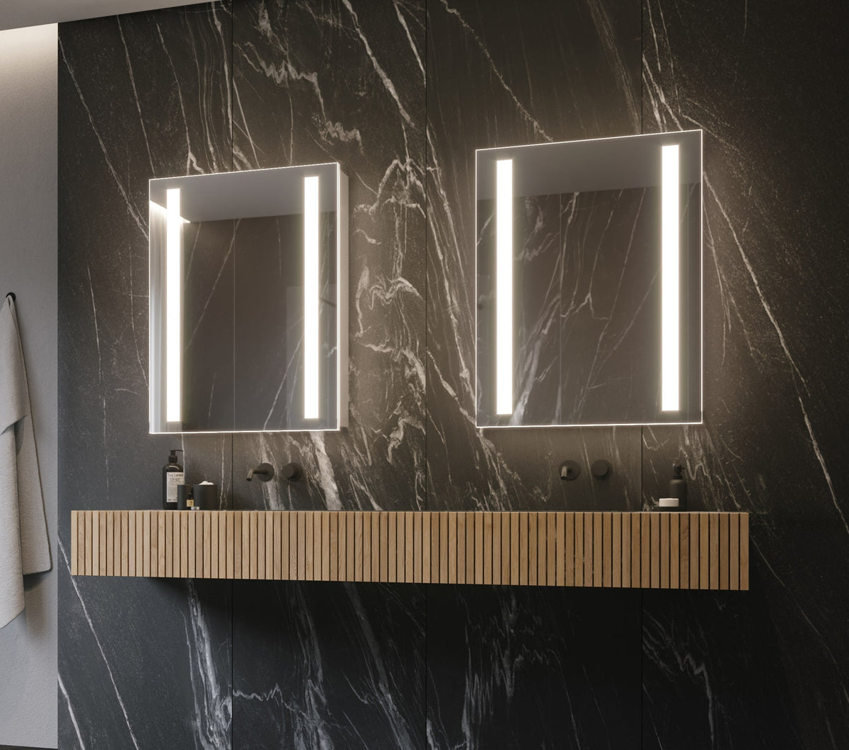 PARIS MIRROR Verano Cabinet 24-in x 32-in Lighted LED Surface Mount 3000K Mirrored Soft Close Medicine Cabinet