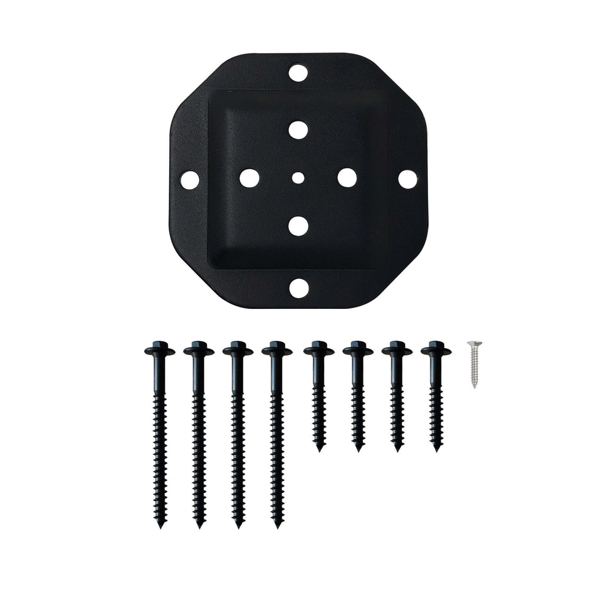 Nuvo Iron 5.25-in x 5.25-in Black Powder Coated Steel Post Connector