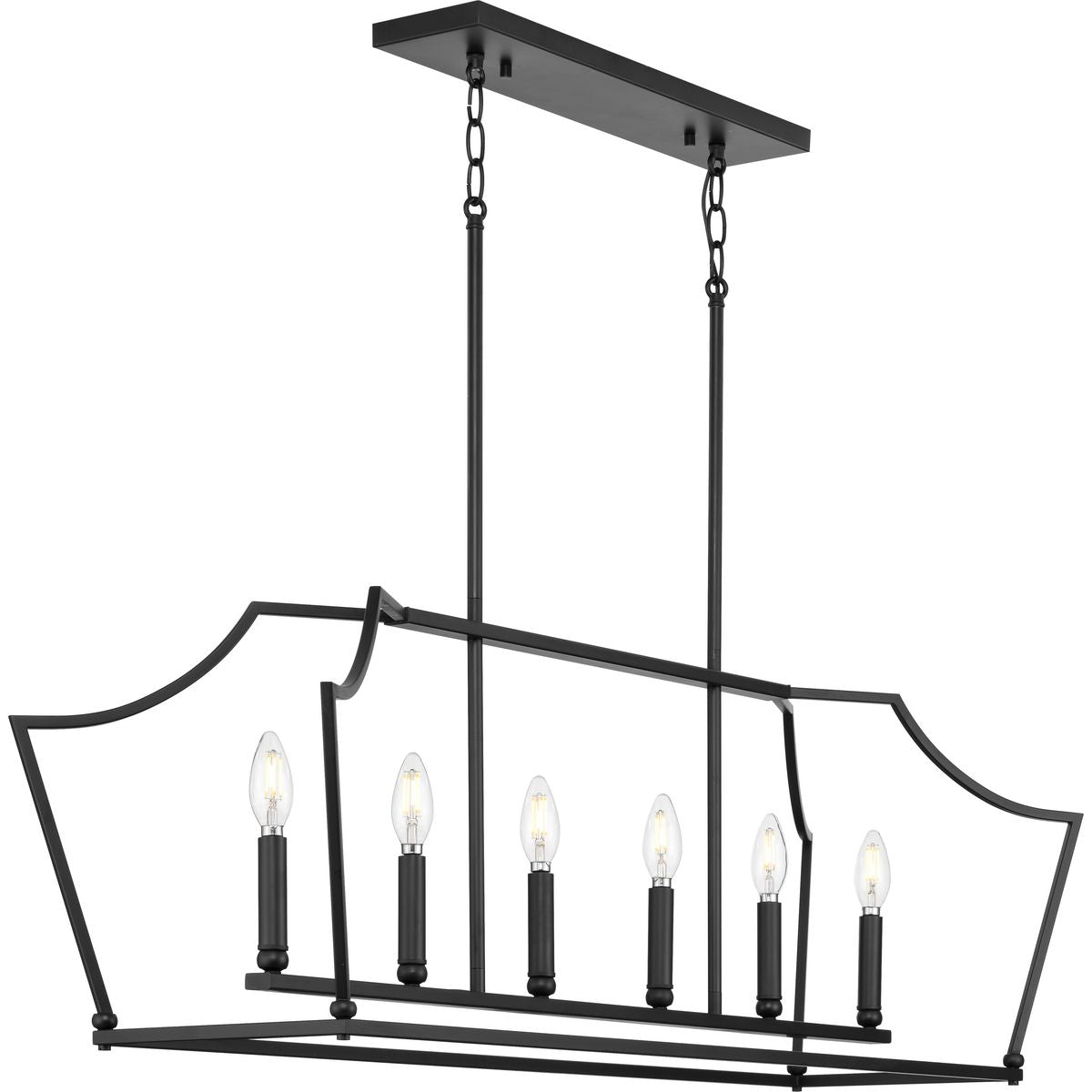 Progress Lighting Parkhurst 6-Light Matte Black Transitional Chandelier