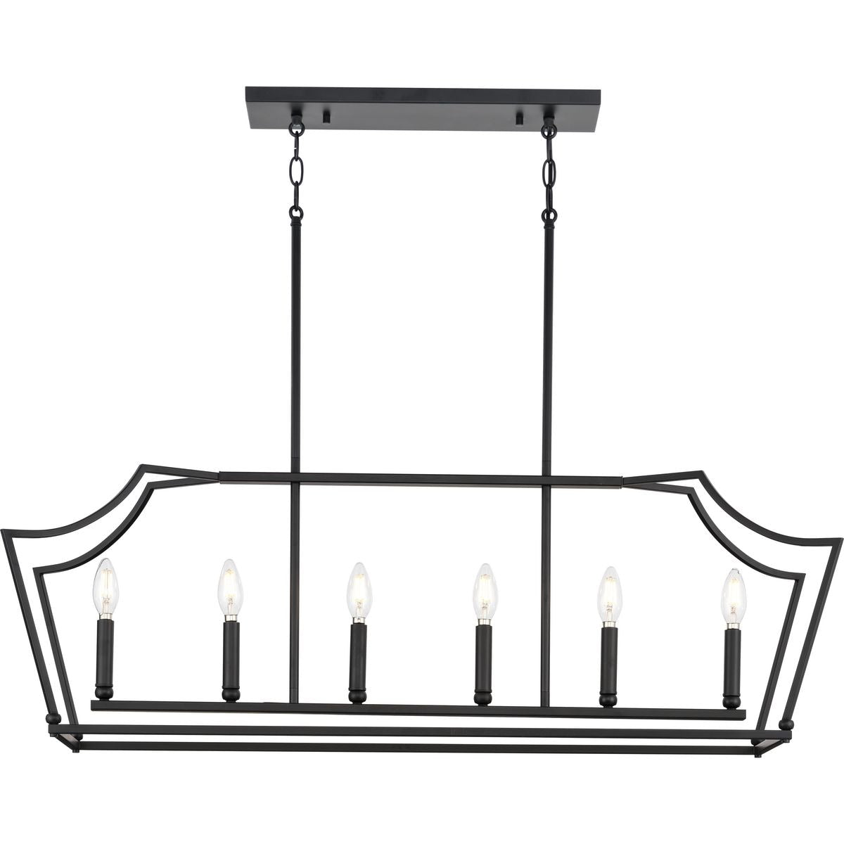 Progress Lighting Parkhurst 6-Light Matte Black Transitional Chandelier