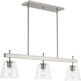 Progress Lighting Saffert 3-Light Brushed Gray Transitional Chandelier