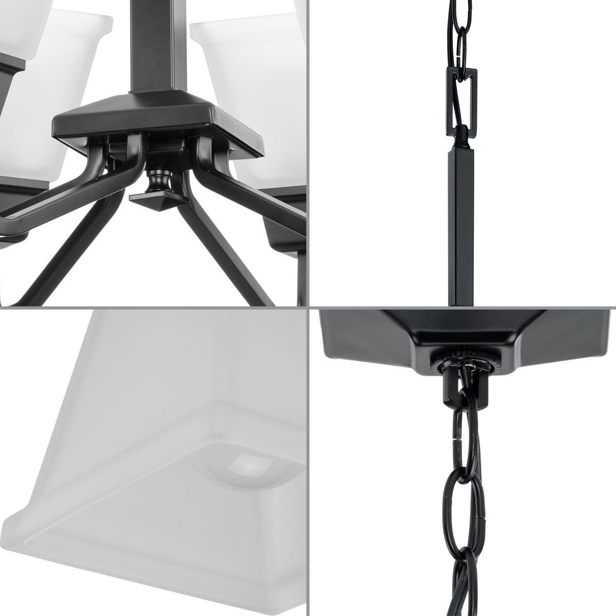 Progress Lighting Clifton Heights 6-Light Matte Black Farmhouse Chandelier