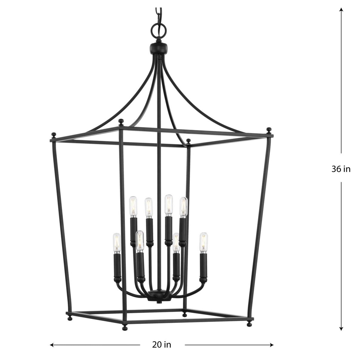 Progress Lighting Parkhurst 8-Light Matte Black Transitional Chandelier