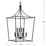 Progress Lighting Parkhurst 8-Light Matte Black Transitional Chandelier