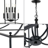 Progress Lighting Parkhurst 8-Light Matte Black Transitional Chandelier