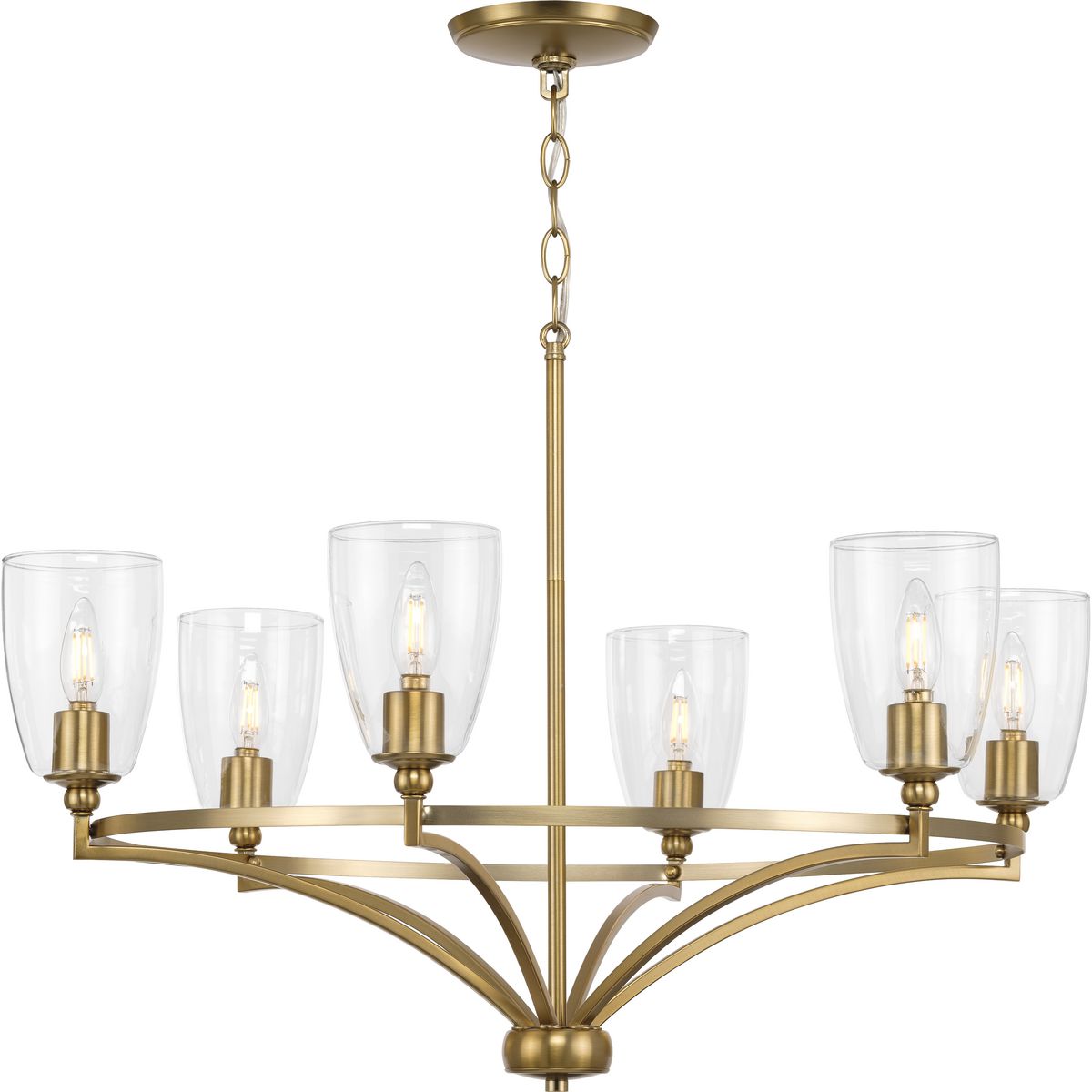 Progress Lighting Parkhurst 6-Light Brushed Brown Transitional Chandelier