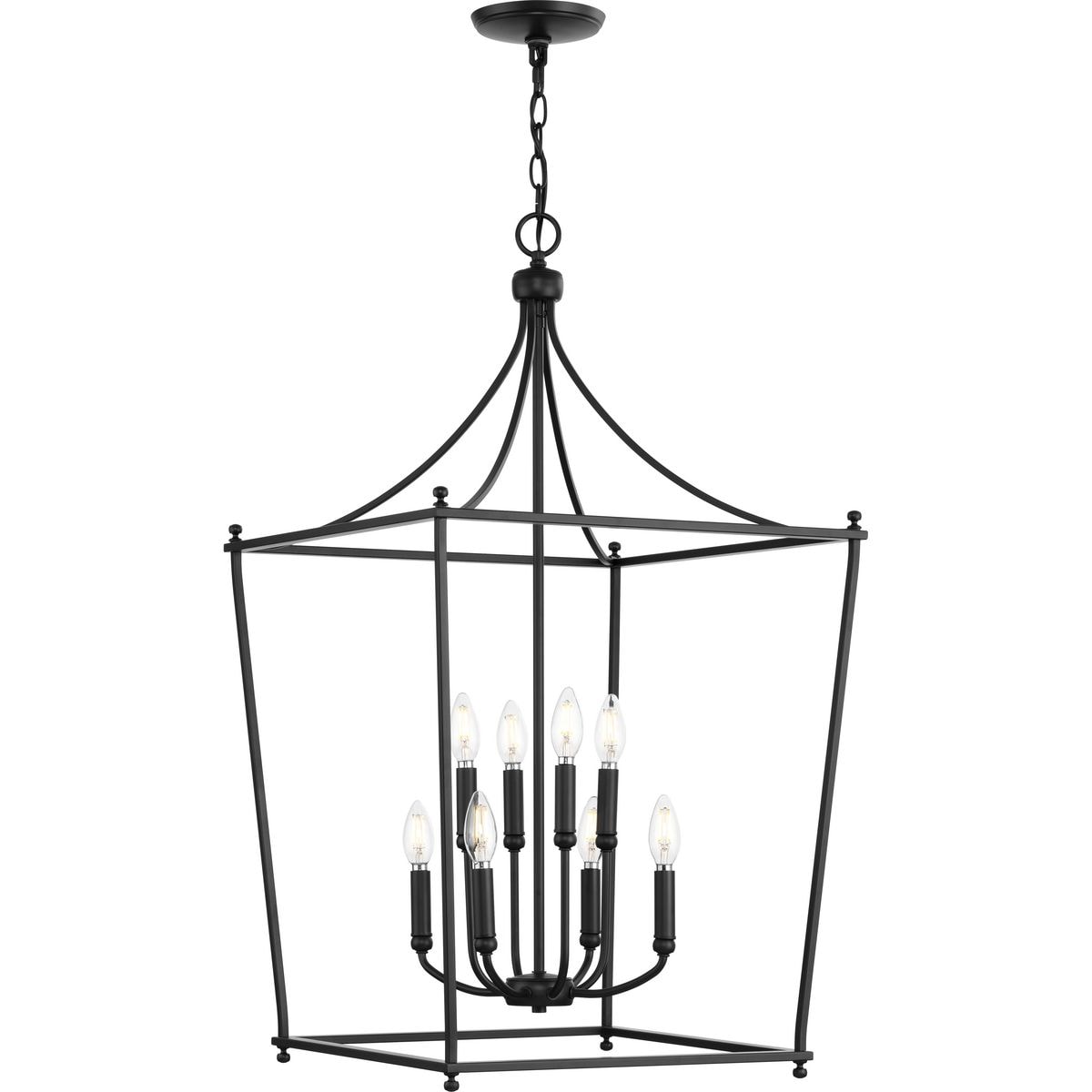 Progress Lighting Parkhurst 8-Light Matte Black Transitional Chandelier