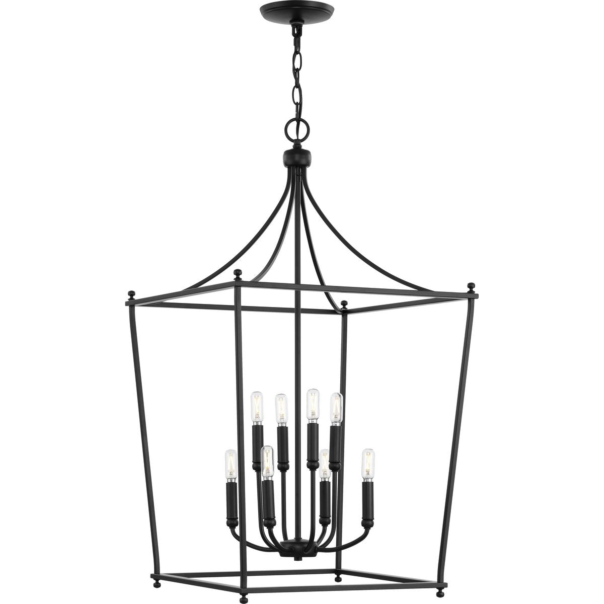 Progress Lighting Parkhurst 8-Light Matte Black Transitional Chandelier