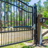 Mighty Mule 18-ft Single Swing Universal Battery Driveway Gate Opener Kit (Solar Compatible)
