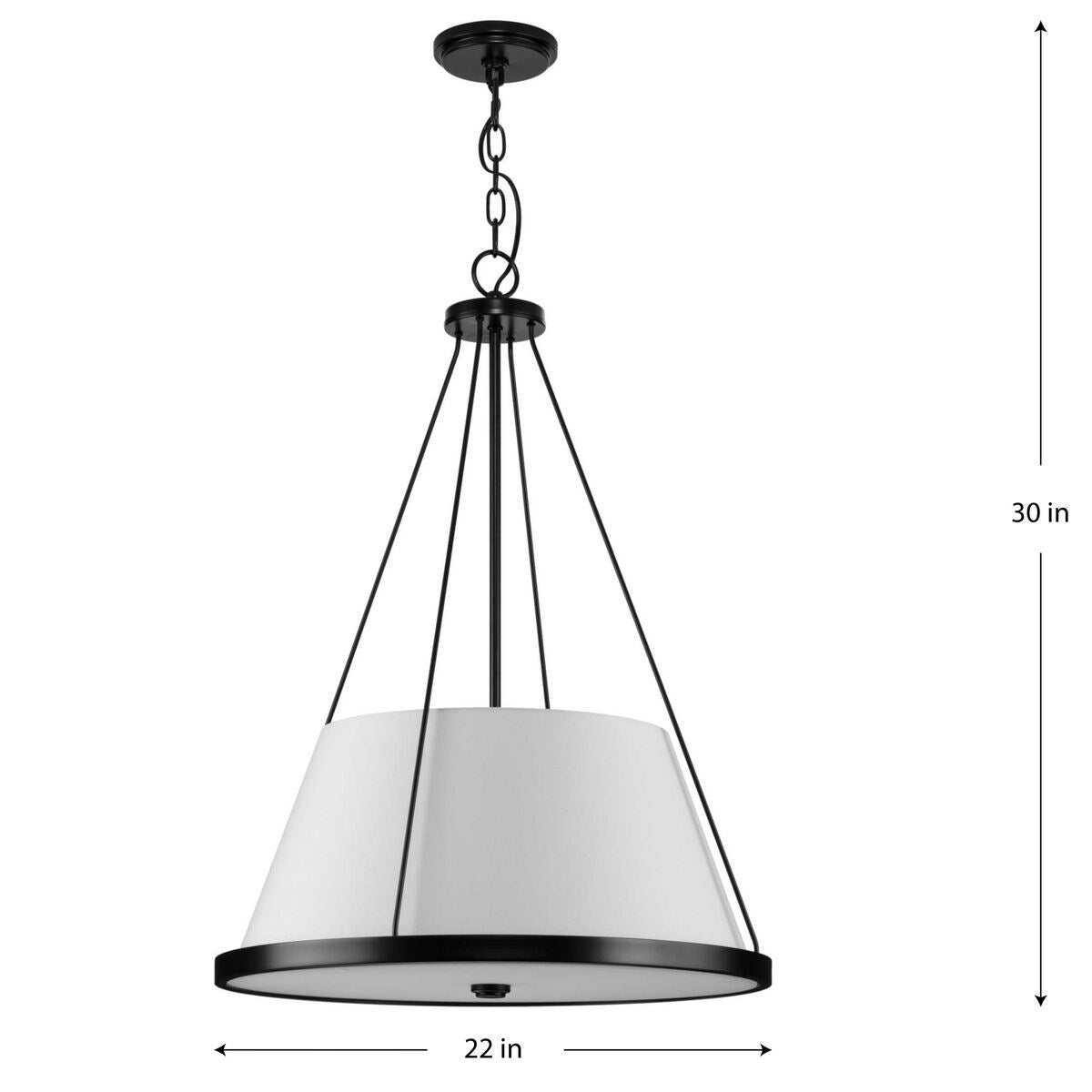 Progress Lighting Saffert 3-Light Matte Black Modern/Contemporary Bowl Medium Hanging Pendant Light