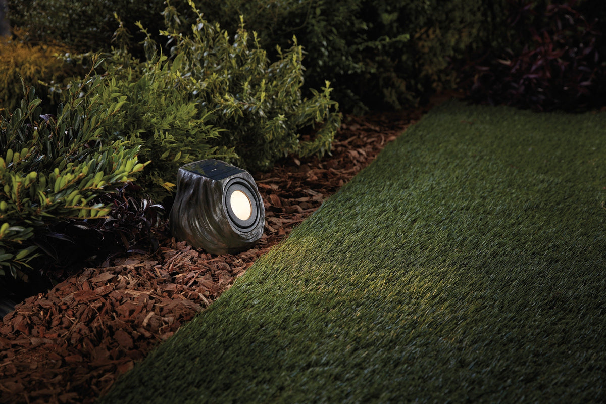 Portfolio 30-Lumen Grey Solar LED Landscape Flood Light