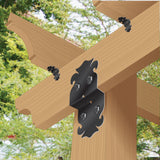 Nuvo Iron 10.25-in x 5.25-in Powder Coated Black Painted Galvanized Steel Post Connector (2-Pack)