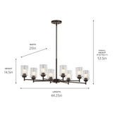 Kichler Winslow 8-Light Distressed Bronze Modern/Contemporary Chandelier
