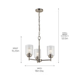 Kichler Winslow 3-Light Brushed Nickel Modern/Contemporary Chandelier