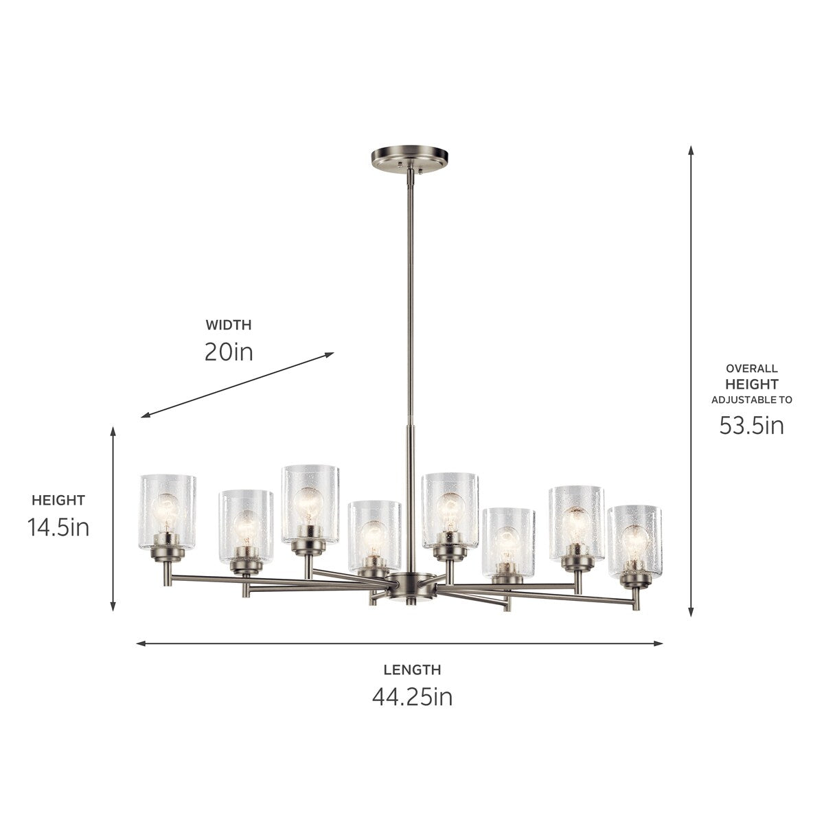 Kichler Winslow 8-Light Brushed Nickel Modern/Contemporary Chandelier