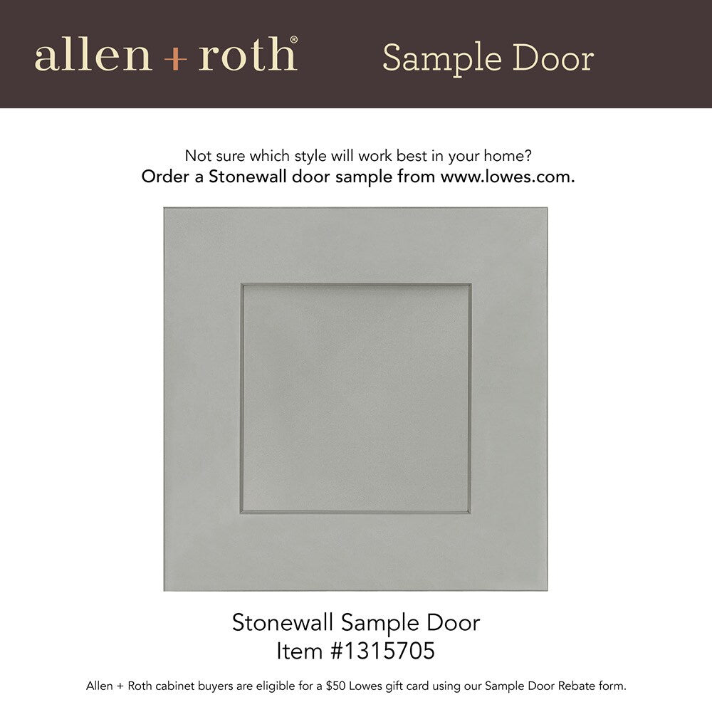 allen + roth Stonewall 36-in W x 34.5-in H x 24-in D Stone 3-Drawer Base Fully Assembled Cabinet (Flat Panel Style)