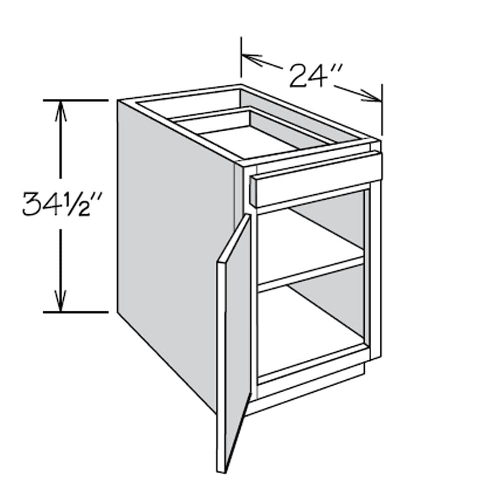 allen + roth Port 15-in W x 34.5-in H x 24-in D Navy 1-Drawer Base Fully Assembled Cabinet (Flat Panel Shaker Style)