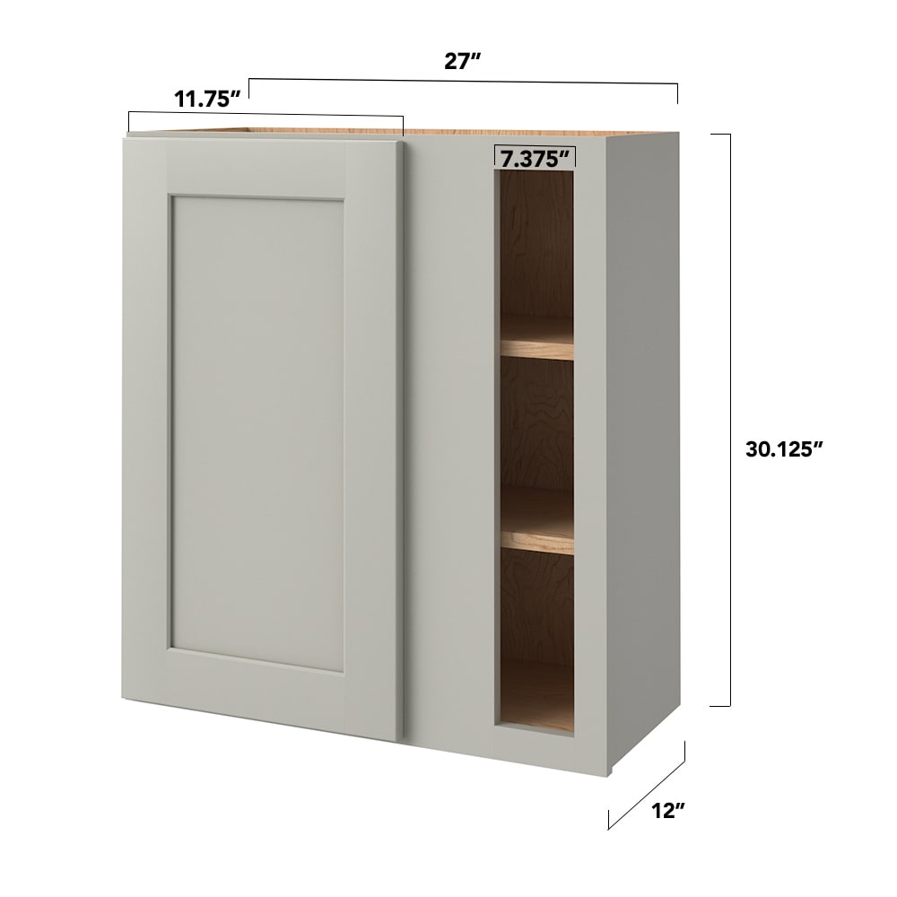 allen + roth Stonewall 27-in W x 30.125-in H x 12-in D Stone Blind Corner Wall Fully Assembled Cabinet (Flat Panel Shaker Style)