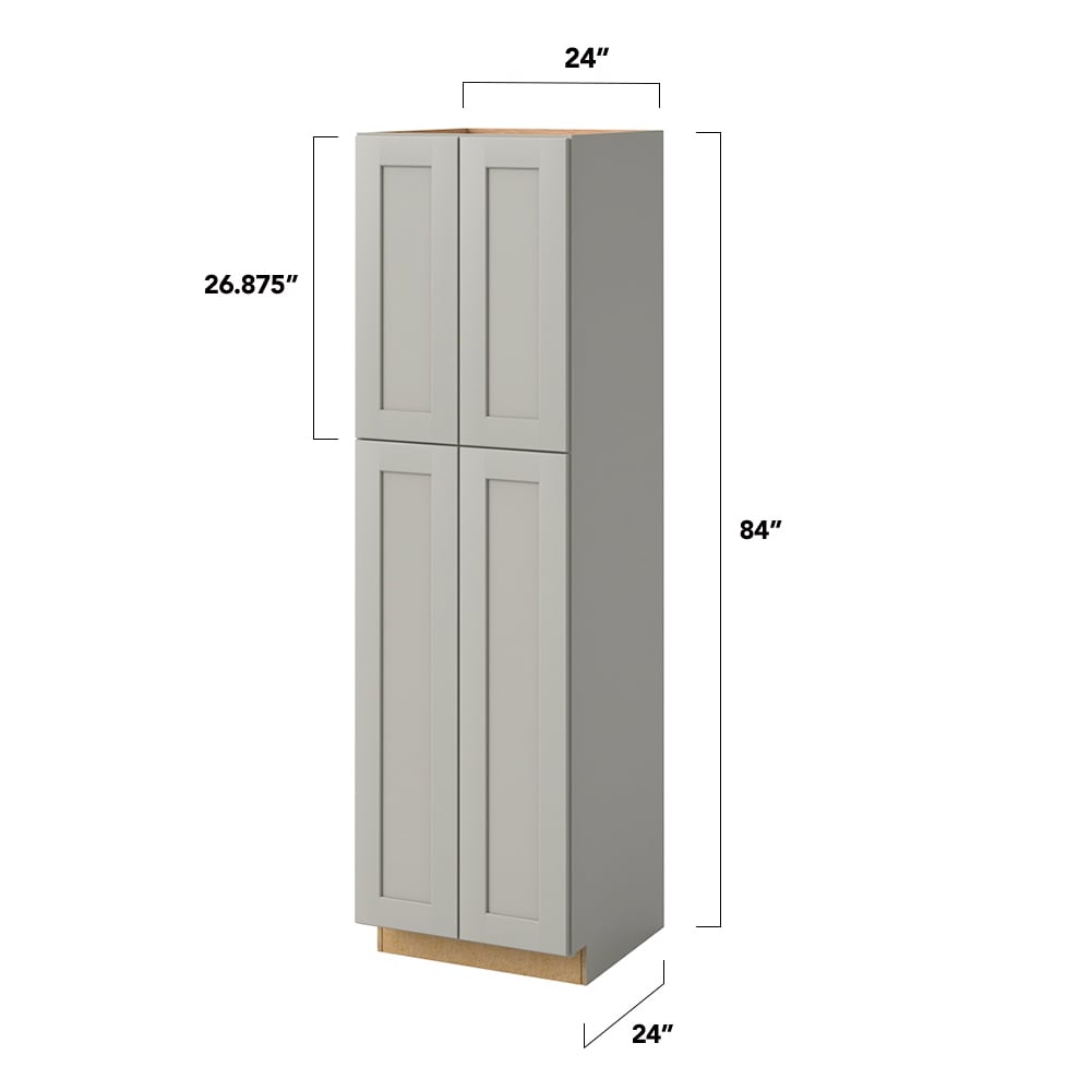 allen + roth Stonewall 24-in W x 84-in H x 24-in D Stone Pantry Fully Assembled Cabinet (Flat Panel Shaker Door Style)