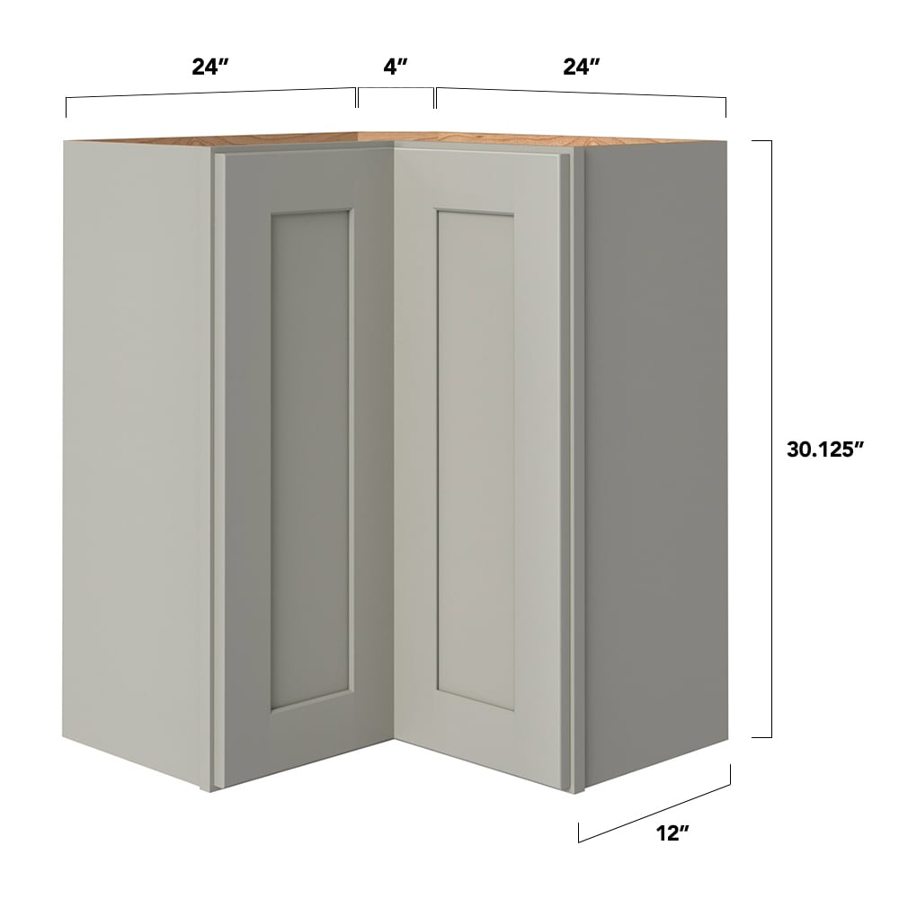 allen + roth Stonewall 24-in W x 30.125-in H x 12-in D Stone Blind Corner Wall Fully Assembled Cabinet (Flat Panel Shaker Style)