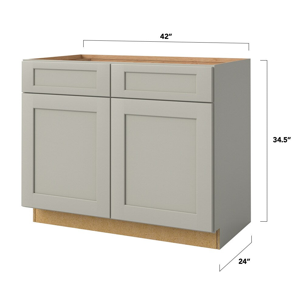 allen + roth Stonewall 42-in W x 34.5-in H x 24-in D Stone Sink Base Fully Assembled Cabinet (Flat Panel Shaker Style)