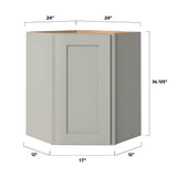 allen + roth Stonewall 24-in W x 36.125-in H x 12-in D Stone Diagonal Corner Wall Fully Assembled Cabinet (Flat Panel Shaker Style)