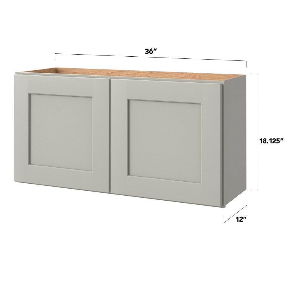 allen + roth Stonewall 36-in W x 18.125-in H x 12-in D Stone Wall Fully Assembled Cabinet (Flat Panel Shaker Door Style)