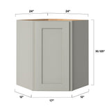 allen + roth Stonewall 24-in W x 30.125-in H x 20-in D Stone Diagonal Corner Wall Fully Assembled Cabinet (Flat Panel Shaker Style)