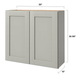 allen + roth Stonewall 33-in W x 30.125-in H x 12-in D Stone Wall Fully Assembled Cabinet (Flat Panel Shaker Door Style)