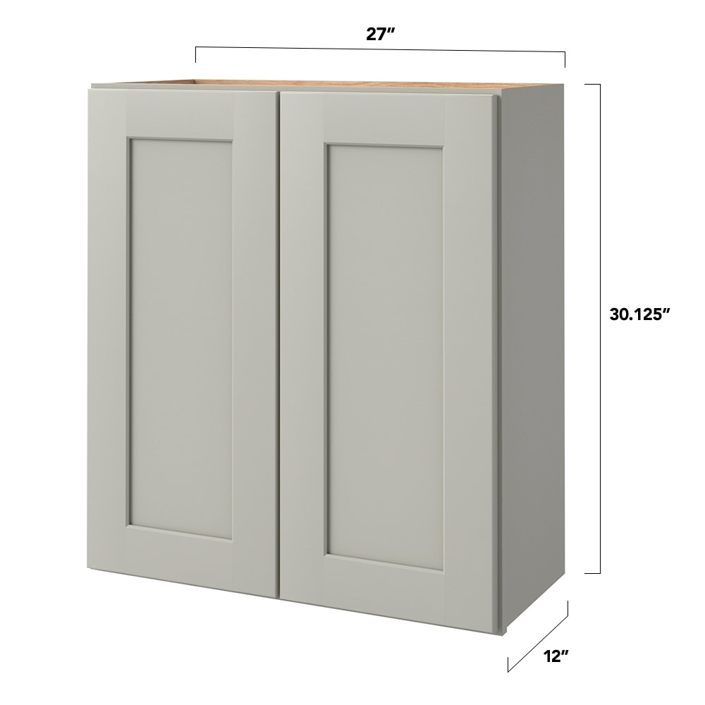 allen + roth Stonewall 27-in W x 30.125-in H x 12-in D Stone Wall Fully Assembled Cabinet (Flat Panel Shaker Door Style)