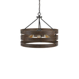 Progress Lighting Gulliver 4-Light Graphite Farmhouse Drum Medium Hanging Pendant Light