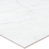 Satori Carrara Domani Polished 24-in x 24-in Polished Porcelain Marble Look Floor Tile