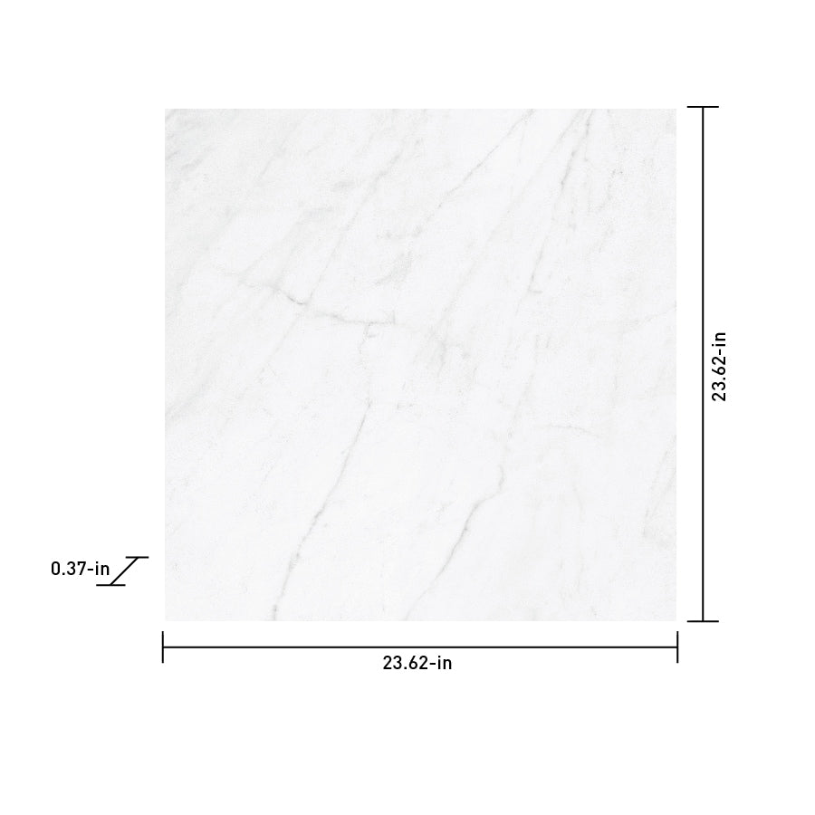 Satori Carrara Domani Polished 24-in x 24-in Polished Porcelain Marble Look Floor Tile