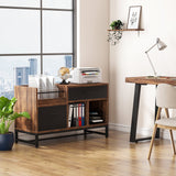 Tribesigns Brown/Black 2-Drawer 39.4-in File Cabinet