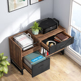 Tribesigns Brown/Black 2-Drawer 39.4-in File Cabinet