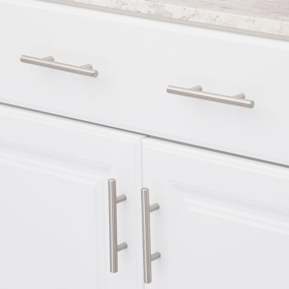 European Style 3 in. (76 mm) Center-to-Center Satin Nickel Bar Cabinet Pull (15-Pack) - Super Arbor