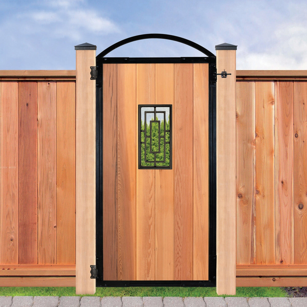 Nuvo Iron 17-in Black Powder Coated Satin Cast Aluminum Gate Insert For Wood Fence