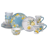 Citron 16-Piece Patterned Multi-Colored Earthenware Dinnerware Set (Service for 4)