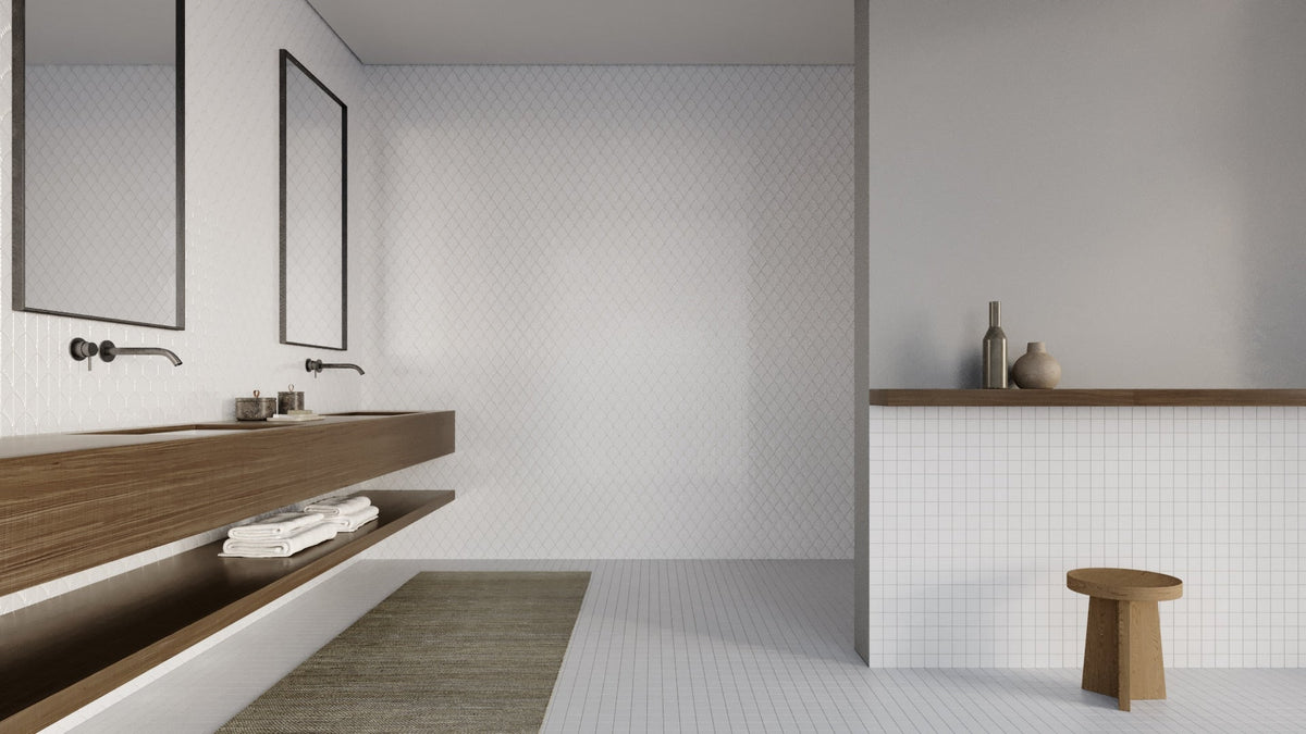 Satori Hudson Brilliant White 11-in x 13-in Glossy Porcelain Arabesque Mosaic Wall Tile (1.01-sq. ft/ Piece)