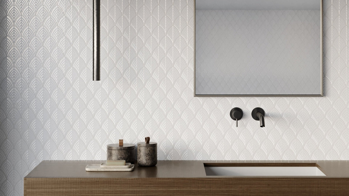 Satori Hudson Brilliant White 11-in x 13-in Glossy Porcelain Arabesque Mosaic Wall Tile (1.01-sq. ft/ Piece)