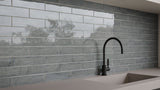 Satori Talesso Steel 3-in x 12-in Glossy Ceramic Subway Wall Tile (0.24-sq. ft/ Piece)
