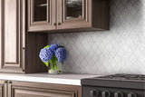 Satori Mercato Bianco 11-in x 13-in Matte Glass Marble Look Arabesque Mosaic Floor and Wall Tile (0.97-sq. ft/ Piece)