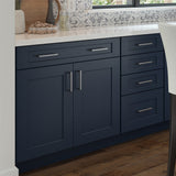 allen + roth Port 18-in W x 34.5-in H x 24-in D Navy 4-Drawer Base Fully Assembled Cabinet (Flat Panel Style)